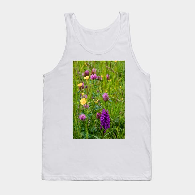 English Wild Flower Meadow Tank Top by Violaman